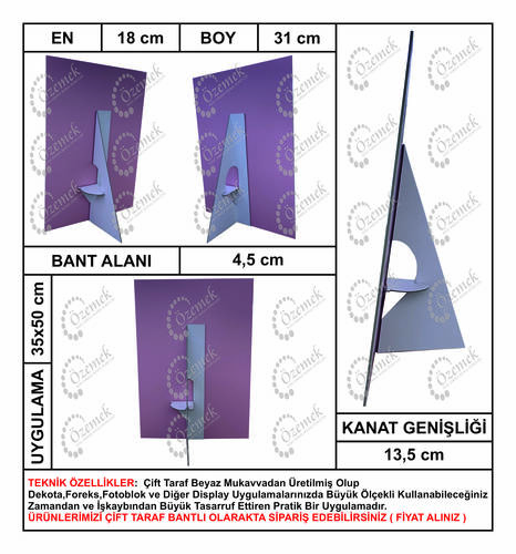 31 cm Karton Poster Ayağı Tek Kanatlı 100 Adet