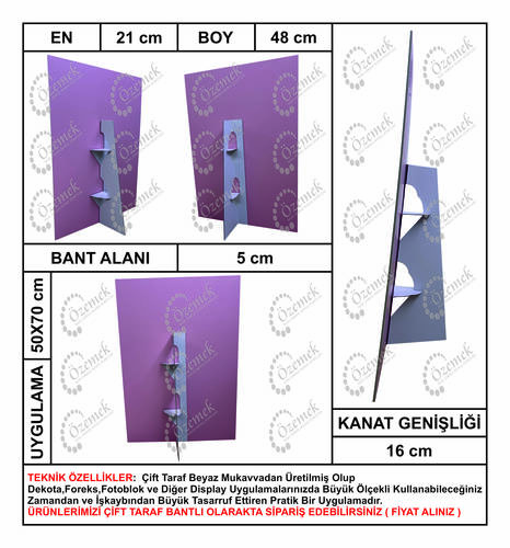 48 cm Karton Ayak Tek Kanatlı 100 Adet