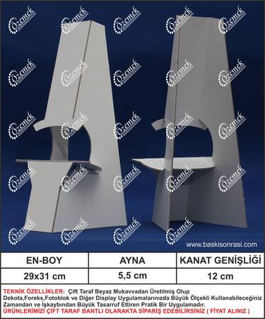  - Karton Poster Ayağı 31 cm 100 Adet